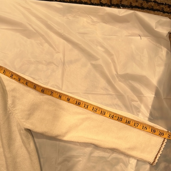 Coldwater Creek Cardigan Sweater. Embroidered. Cream with gold/tan accent Small - Picture 6 of 14